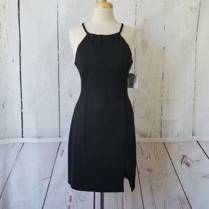 HARPER + LEMON Blk Sleeveless Halter Sheath Dress